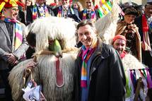 3. 3. 2019, Ptuj – Predsednik republike na osrednji mednarodni pustni in karnevalski povorki na Ptuju (Ane Malovrh/STA)